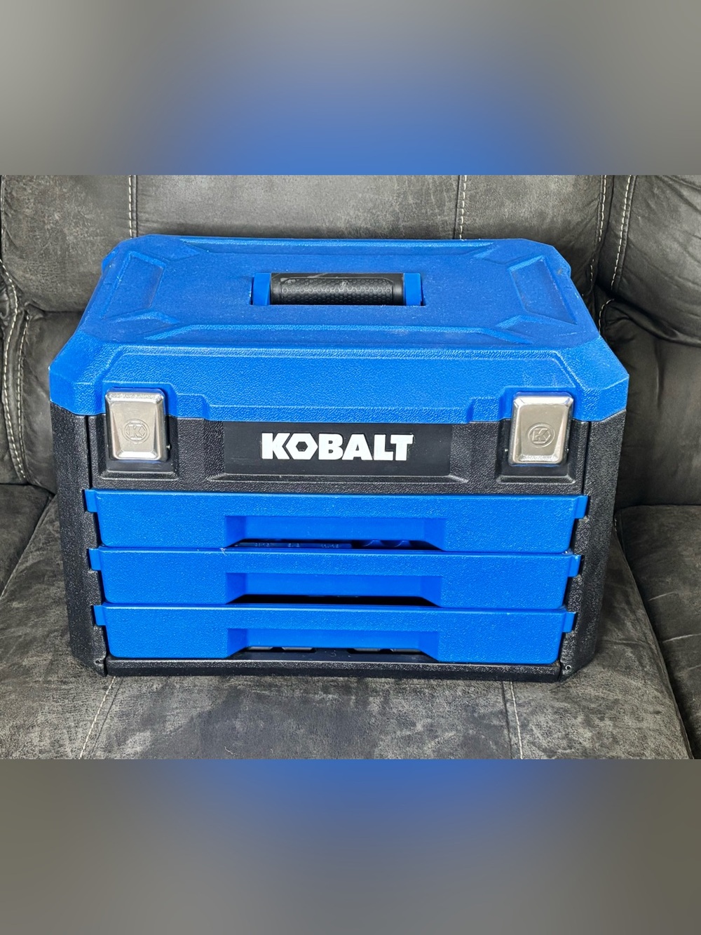 Kobalt Blue Stackable 3-Drawer Tool Organizer - Portable Home Storage